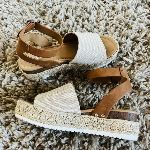 Soda Shoes - Soda Women’s Brown Suede Espadrilles Wedge Open Toe Sandals